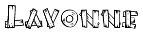 The clipart image shows the name Lavonne stylized to look like it is constructed out of separate wooden planks or boards, with each letter having wood grain and plank-like details.
