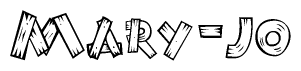 The clipart image shows the name Mary-jo stylized to look like it is constructed out of separate wooden planks or boards, with each letter having wood grain and plank-like details.