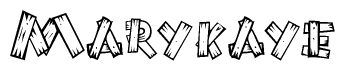 The image contains the name Marykaye written in a decorative, stylized font with a hand-drawn appearance. The lines are made up of what appears to be planks of wood, which are nailed together