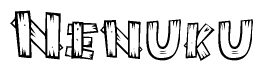 The clipart image shows the name Nenuku stylized to look like it is constructed out of separate wooden planks or boards, with each letter having wood grain and plank-like details.