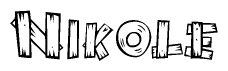 The clipart image shows the name Nikole stylized to look like it is constructed out of separate wooden planks or boards, with each letter having wood grain and plank-like details.