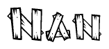 The clipart image shows the name Nan stylized to look as if it has been constructed out of wooden planks or logs. Each letter is designed to resemble pieces of wood.