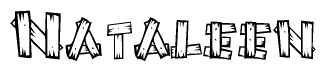 The clipart image shows the name Nataleen stylized to look like it is constructed out of separate wooden planks or boards, with each letter having wood grain and plank-like details.