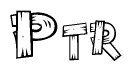The clipart image shows the name Ptr stylized to look like it is constructed out of separate wooden planks or boards, with each letter having wood grain and plank-like details.