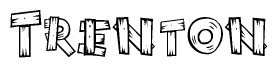 The clipart image shows the name Trenton stylized to look like it is constructed out of separate wooden planks or boards, with each letter having wood grain and plank-like details.