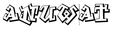 The clipart image features a stylized text in a graffiti font that reads Anuwat.