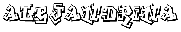 The clipart image features a stylized text in a graffiti font that reads Alejandrina.