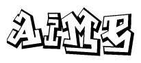 The clipart image features a stylized text in a graffiti font that reads Aime.