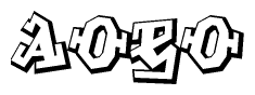 The clipart image features a stylized text in a graffiti font that reads Aoeo.