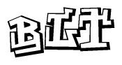 The clipart image features a stylized text in a graffiti font that reads Blt.