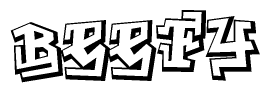 The clipart image features a stylized text in a graffiti font that reads Beefy.