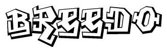 The clipart image features a stylized text in a graffiti font that reads Breedo.