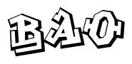 The clipart image features a stylized text in a graffiti font that reads Bao.