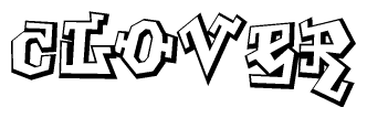 The clipart image features a stylized text in a graffiti font that reads Clover.
