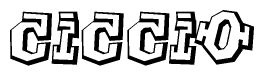 The clipart image depicts the word Ciccio in a style reminiscent of graffiti. The letters are drawn in a bold, block-like script with sharp angles and a three-dimensional appearance.