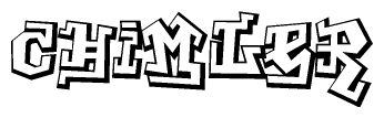 The clipart image depicts the word Chimler in a style reminiscent of graffiti. The letters are drawn in a bold, block-like script with sharp angles and a three-dimensional appearance.