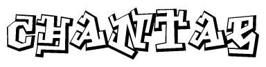 The clipart image depicts the word Chantae in a style reminiscent of graffiti. The letters are drawn in a bold, block-like script with sharp angles and a three-dimensional appearance.