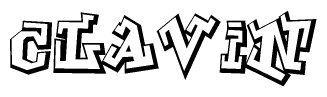 The clipart image features a stylized text in a graffiti font that reads Clavin.