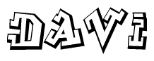 The clipart image features a stylized text in a graffiti font that reads Davi.