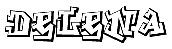 The clipart image features a stylized text in a graffiti font that reads Delena.