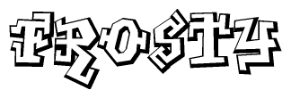 The clipart image features a stylized text in a graffiti font that reads Frosty.