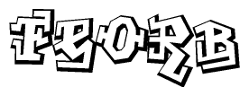 The clipart image features a stylized text in a graffiti font that reads Feorb.