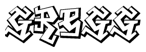 The clipart image features a stylized text in a graffiti font that reads Gregg.