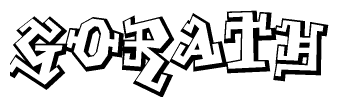 The clipart image depicts the word Gorath in a style reminiscent of graffiti. The letters are drawn in a bold, block-like script with sharp angles and a three-dimensional appearance.