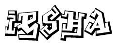 The clipart image features a stylized text in a graffiti font that reads Iesha.