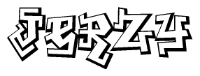 The clipart image features a stylized text in a graffiti font that reads Jerzy.