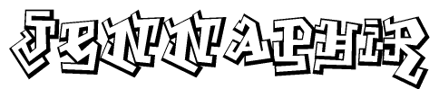 The clipart image features a stylized text in a graffiti font that reads Jennaphir.