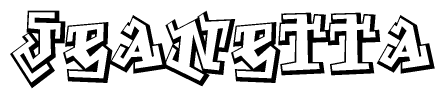 The clipart image features a stylized text in a graffiti font that reads Jeanetta.