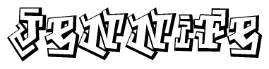 The clipart image features a stylized text in a graffiti font that reads Jennife.