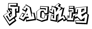 The clipart image features a stylized text in a graffiti font that reads Jackie.