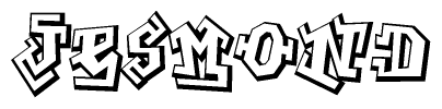 The clipart image depicts the word Jesmond in a style reminiscent of graffiti. The letters are drawn in a bold, block-like script with sharp angles and a three-dimensional appearance.
