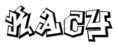 The clipart image features a stylized text in a graffiti font that reads Kacy.