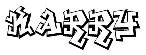 The clipart image features a stylized text in a graffiti font that reads Karry.