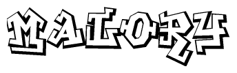 The clipart image features a stylized text in a graffiti font that reads Malory.