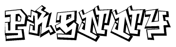 The clipart image features a stylized text in a graffiti font that reads Pkenny.