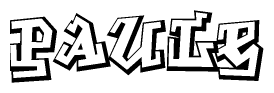The clipart image features a stylized text in a graffiti font that reads Paule.