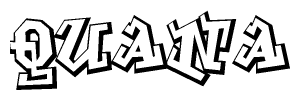 The clipart image features a stylized text in a graffiti font that reads Quana.