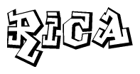 The clipart image features a stylized text in a graffiti font that reads Rica.