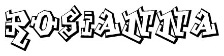 The clipart image features a stylized text in a graffiti font that reads Rosianna.