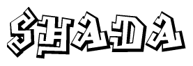The clipart image features a stylized text in a graffiti font that reads Shada.