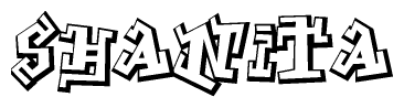 The clipart image features a stylized text in a graffiti font that reads Shanita.