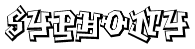 The clipart image features a stylized text in a graffiti font that reads Syphony.