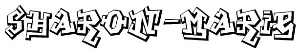 The image is a stylized representation of the letters Sharon-marie designed to mimic the look of graffiti text. The letters are bold and have a three-dimensional appearance, with emphasis on angles and shadowing effects.