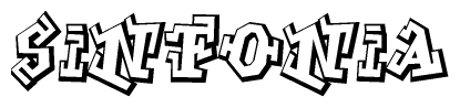 The clipart image features a stylized text in a graffiti font that reads Sinfonia.