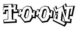 The clipart image features a stylized text in a graffiti font that reads Toon.