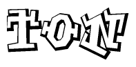 The clipart image features a stylized text in a graffiti font that reads Ton.